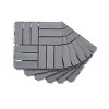 Syemin Carpet Tiles Interlocking Deck Tiles Checker Pattern Square Acacia Hardwood Outdoor Flooring for Pool Side, Light Gray, 25.59"*14"*14.3" - 4 of 4