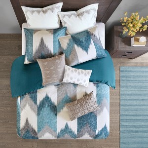 3pc Full/Queen Alpine Cotton Comforter Mini Set Aqua, Blue