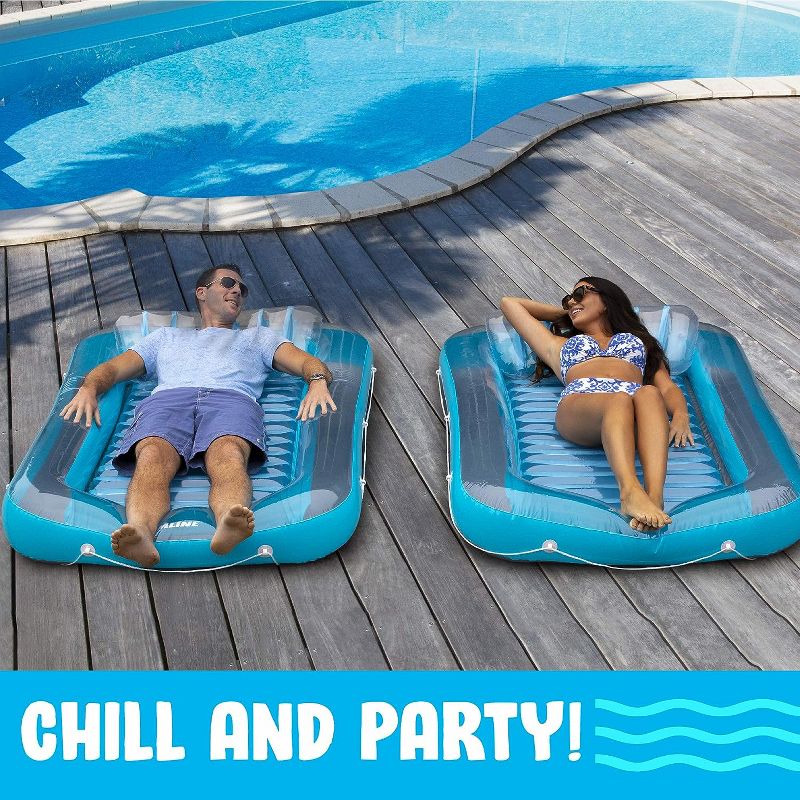 Inflatable Tanning Pool Lounge Float | Tanning Pool Float | Personal Pool Lounger | Tanning Pool with Pillow | Inflatable Tanning, 4 of 8