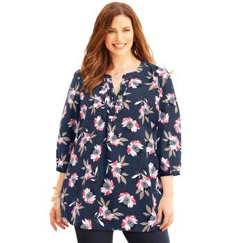 Catherines Women's Plus Size Georgette Pintuck Tunic