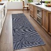 Modern Rainbow Striped Area Rug, Washable Stain-Resistant Non-Slip Throw Carpet for Living Room, Bedroom, Dining Room & Office - 3 of 4