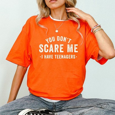 Simply Sage Market You Don't Scare Me I Have Teenagers Short Sleeve Tee - L - Orange