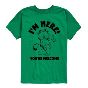 Boys' - Garfield - I'm Here Youre Welcome Short Sleeve Graphic T-Shirt - 1 of 4