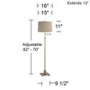 360 Lighting Swing Arm Floor Lamp 70" Tall Antique Brass Natural Linen Fabric Drum Shade for Living Room Reading Bedroom Office - 4 of 4