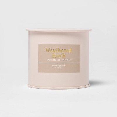 6oz Tin Jar Weathered Birch Candle - Threshold™