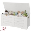 30" /39.4" Storage Chest, Toy Chest With Lids, Entryway Storage Bench with Safety Hinge Wooden Storage Trunk - 2 of 4