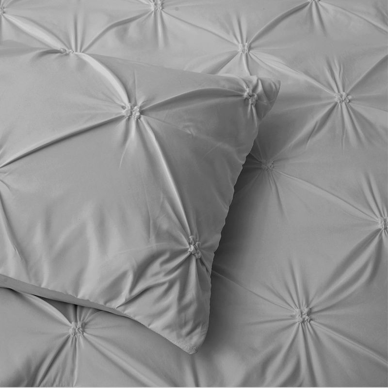 Peace Nest Pintuck Comforter Set, Bedding Set for All Season, Comforter and Pillowcases Set, Gray, 5 of 7