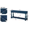 Hostack 63'' Long Wood Console Table with 3 Drawers and 1 Bottom Shelf for Entryway and Hallway, Navy Blue - 4 of 4