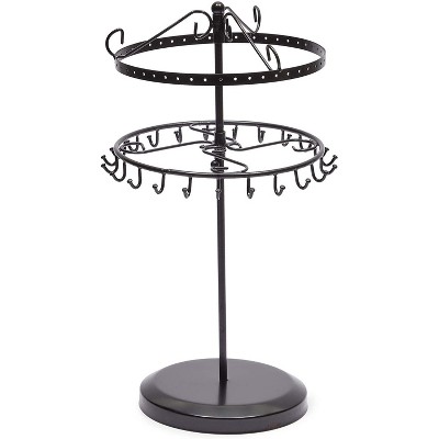 Okuna Outpost Black Iron Jewelry Display Stand, 360 Rotating Necklace Holder (8 x 14.5 Inches)