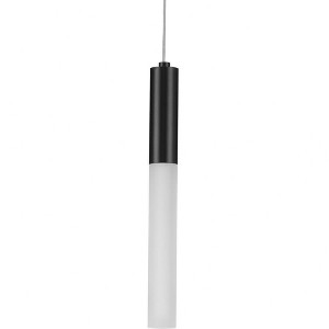 Progress Lighting Kylo 1-Light LED Modern Hanging Pendant Light, Aluminum, Matte Black, Frosted Acrylic Shade - 1 of 2