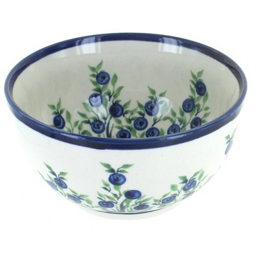 Blue Rose Polish Pottery Porcelain Vine Dessert Bowl