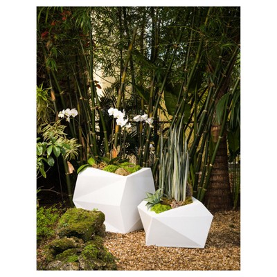 White Origami Resin Indoor/Outdoor Planter, 23" Wide