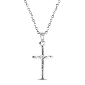 Girls' Modern Crucifix Cross Sterling Silver Necklace - In Season Jewelry
