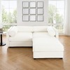 DOMETOUR White Chenille 2-Seater Sofa with Ottoman Storage, Cylindrical Backrest & Armrests, Modern Loveseat with Hidden Storage - 2 of 4