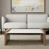 HomeRoots 48" Natural and White Solid Wood And Genuine Marble Coffee Table - 2 of 4