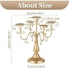 MOEPISY 2PCS Golden Candelabra Candle Holder - 5 Arm Pillar Candle Holders with Crystal Beads - 3 of 4