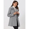 INSPIRE CHIC Women's Christmas Peter Pan Collar Double Breasted Long Trench Winter Pea Coat - 3 of 4