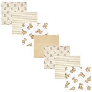 Hudson Baby Infant Boy Cotton Rich Flannel Receiving Blankets Bundle, Teddy Bears, One Size - 1 of 4