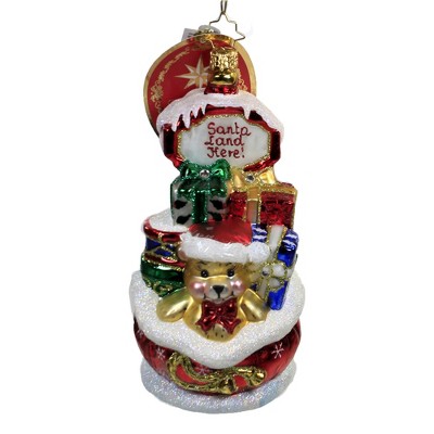 Christopher Radko 6.25" Santa's Landing Pad Ornament Christmas Gifts  -  Tree Ornaments