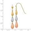 Black Bow Jewelry Diamond Cut Triple Teardrop Dangle Earrings in 14k Tri Color Gold - image 3 of 4