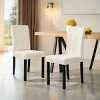 Subrtex Linen Solid Wood Dining Chair Upholstered Parsons Chair (Set of 2) - 2 of 4