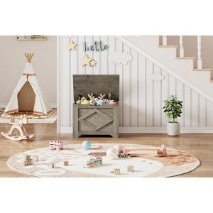 Multifunctional Storage Bench with Safety Hinges, 300 lbs Capacity Toy Chest, Entryway Bench, Shoe Organizer for Bedroom Living Room - 1 of 4