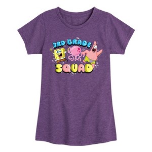 Girls' - SpongeBob SquarePants - 3rd Grade Squad Fitted Short Sleeve Graphic T-Shirt - 1 of 4