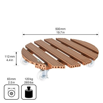 20" Terra Cotta Wood Plastic Composite Round Plant Caddy