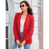 Blazer Jackets for Women Open Front Long Sleeve Work Office Casual Blazers with Pockets - 2 of 4