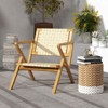 Tangkula Teak Wood Patio Chair w/Webbing Seat & Backrest Mid-century Accent Chair - 2 of 4