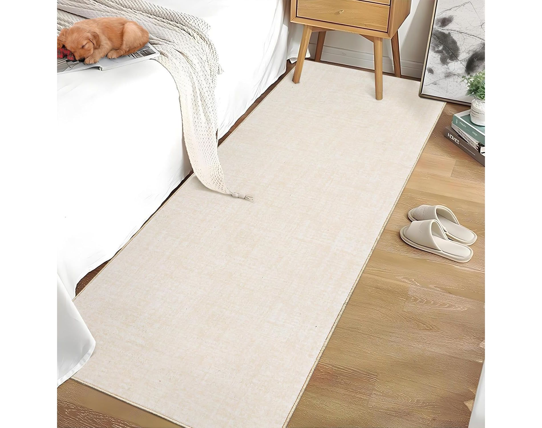 Washable Rugs Rug for Living Room,Modern Solid Rug with Non Slip Backing,Plain Carpet for Bedroom,Distressed Stain Resistant Accent Carpet