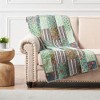 Greenland Home Fashions Jasmin Luxurious Ultra Soft Cotton Throw Blanket Jade 50" x 60" - 2 of 4