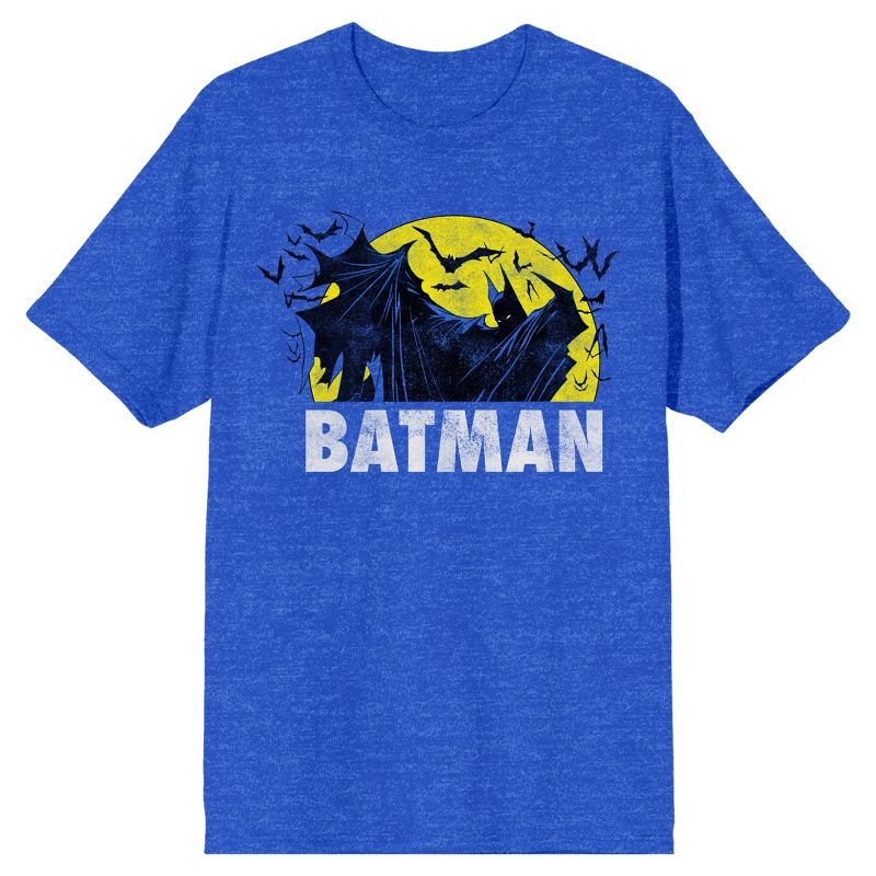 Batman Cloaked Hero Men’s Royal Heather Big & Tall T-shirt, 1 of 2