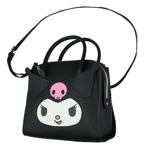 Sanrio Hello Kitty and Friends Kuromi Women's Top Handle Satchel Handbag Faux Leather Cossbody Purse Black - 1 of 4