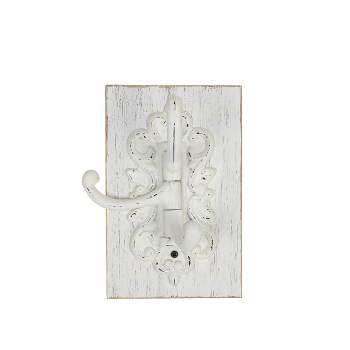 Distressed Metal Henna Pattern Decorative Wall Hook With 3 Metal Hooks -  Foreside Home & Garden : Target