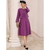 INSPIRE CHIC Women's Wedding Guest Sleeveless Crew Neck A-Line Midi Dress and Crop Cardigan Suit Set 2 Pcs - 3 of 4