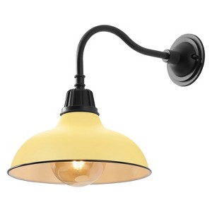 JONATHAN Y Aurora Farmhouse Industrial Indoor/Outdoor Iron LED Gooseneck Arm Outdoor Sconce - 1 of 4