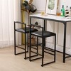 31.7" Modern Faux Leather Bar Stools with Footrest, Set of 2 Upholstered Low Back Counter Height Chairs for Kitchen Island-3irtyhousy - 2 of 4