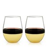 Viski Gold Dipped Cocktail Tumblers, Set of 2 19 oz Stemless Wine Glasses, Glass, Polished Finish - 4 of 4