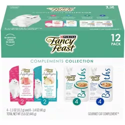 Fancy Feast Complements Collection with Chicken, Tuna, Shrimp, Fish and Salmon Wet Cat Food - 12ct