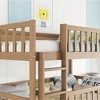 Ridstar 77.6 in. W Twin-Size Three-Tier Rubberwood Bed Frame with Ladder and Removable Guardrails-Natural - 3 of 4