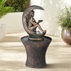 John Timberland Crescent Moon Modern Bubbler Outdoor Floor Water Fountain with LED Light 34" for Yard Garden Patio Home Deck Porch Exterior Balcony - 2 of 4