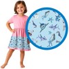 The Pink Picket Fence - Sparky Shark Twirl Dress in Pink or Blue - Available in sizes 12M to 8 Years - 2 of 4