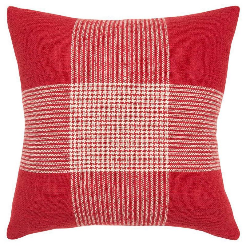 20"x20" Oversize Plaid Poly Filled Square Throw Pillow - Rizzy Home, 1 of 7