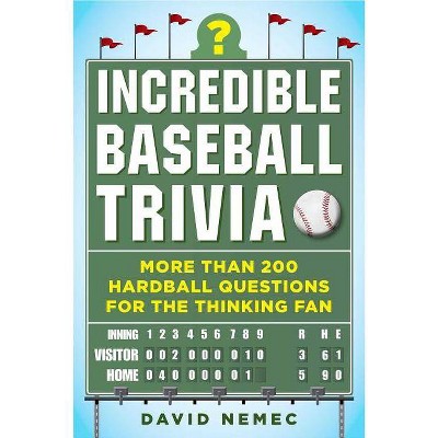 Incredible Baseball Trivia - by  David Nemec (Paperback)