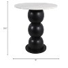 Bubble End Table, Side Table, or Small Night Stand for Room Decor - Bedside Table with Marble Top for Bedroom or Living Room Decor - 21" White & Black - 4 of 4
