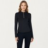 Anna-Kaci Active Women's Long Sleeve Active Top with High Neck Half Zip Front Smooth Stretch Fabric and Contoured Fit - 2 of 4
