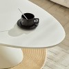 PAGED Oval Coffee Table Modern Minimalist Fiberglass Living Room Table with Sculptural Base, Center Table for Living Room, Study - 4 of 4