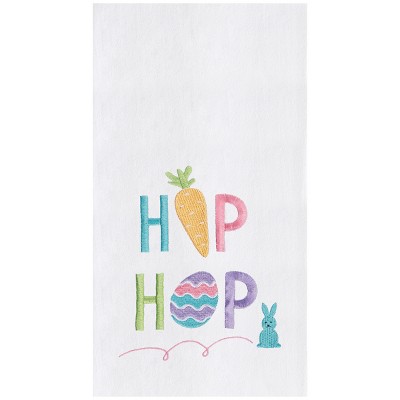 C&F Home "Hip Hop" Easter Bunny Rabbit Carrot Embroidered Cotton Flour Sack Kitchen Dishtowel