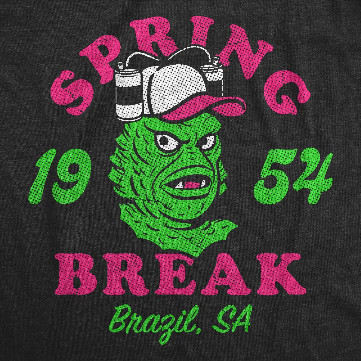 Мужские футболки Crazy Dog T-Shirts, Inc. Mens Funny T Shirts Spring Break 1954 Sarcastic Monster Graphic Novelty Tee For Men - Crazy Dog Men's T Shirt For Summer Vacation Black L — фото 2